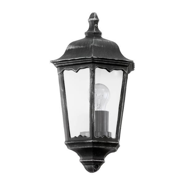 Außenwandleuchte Navedo IV - Glas / Aluminium - 1-flammig - Schwarz