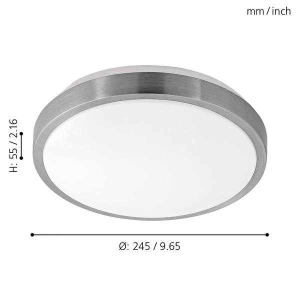 LED-Deckenleuchte Competa - Kunststoff / Stahl - 1-flammig - Durchmesser: 25 cm
