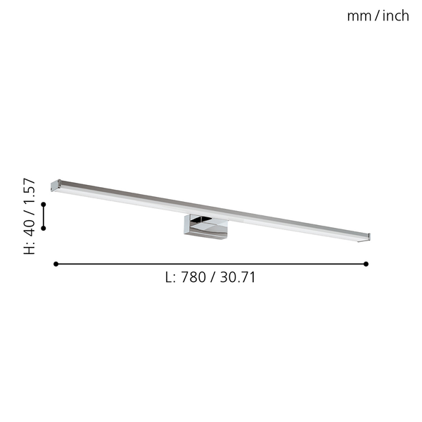 LED-Spiegelleuchte Pandella - Kunststoff / Stahl - 1-flammig - Breite: 78 cm