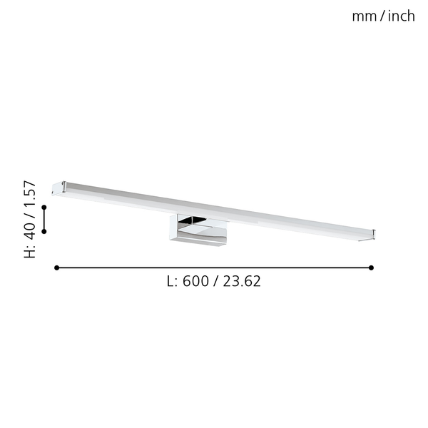 LED-Spiegelleuchte Pandella - Kunststoff / Stahl - 1-flammig - Breite: 60 cm