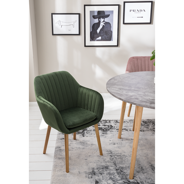Armlehnenstuhl TILANDA Typ A - Samt Vilda: Dunkelgrün - 1er Set