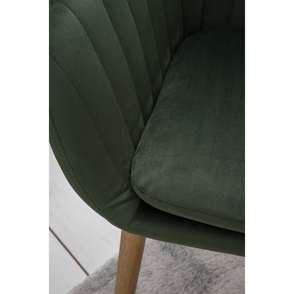 Armlehnenstuhl TILANDA Typ A - Samt Vilda: Dunkelgrün - 1er Set