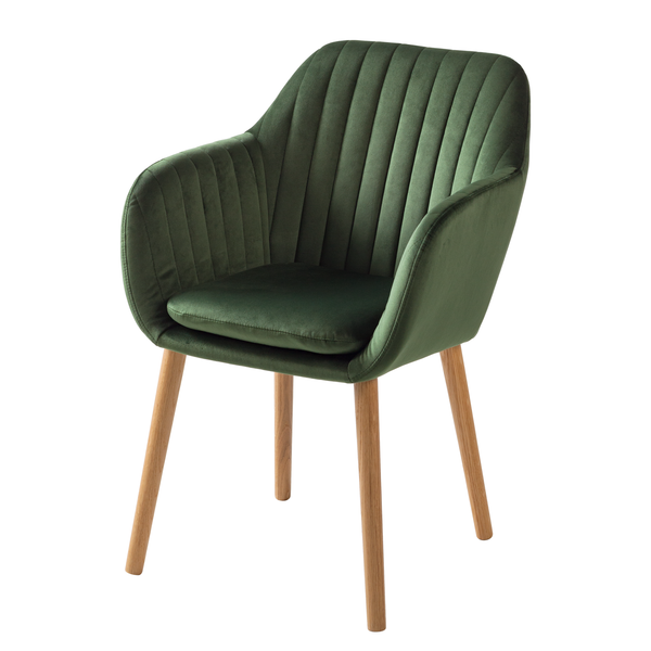 Armlehnenstuhl TILANDA Typ A - Samt Vilda: Dunkelgrün - 1er Set