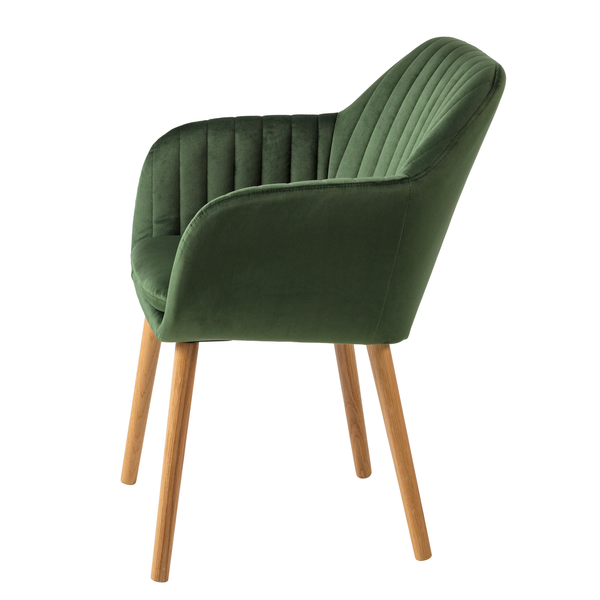 Armlehnenstuhl TILANDA Typ A - Samt Vilda: Dunkelgrün - 1er Set