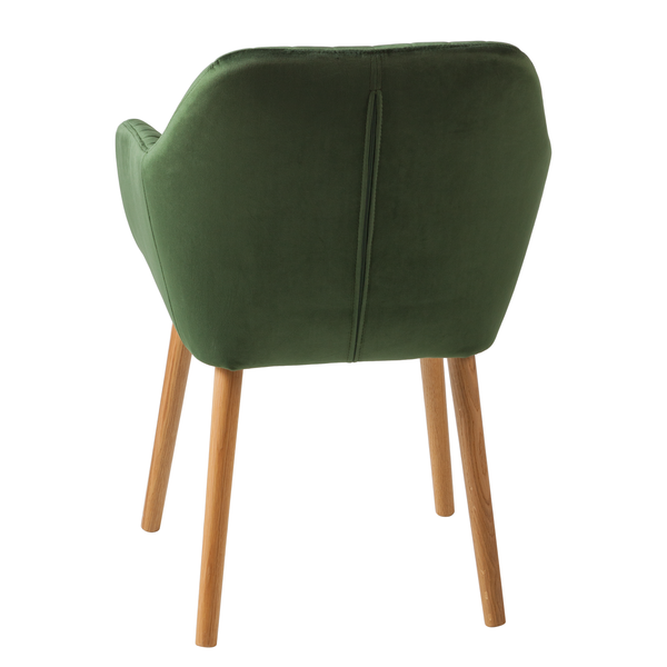 Armlehnenstuhl TILANDA Typ A - Samt Vilda: Dunkelgrün - 1er Set
