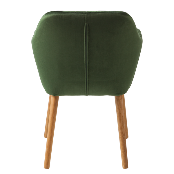 Armlehnenstuhl TILANDA Typ A - Samt Vilda: Dunkelgrün - 1er Set