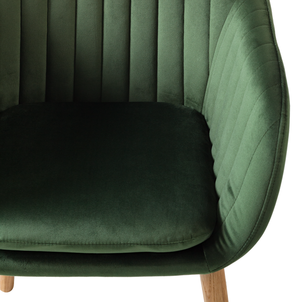 Armlehnenstuhl TILANDA Typ A - Samt Vilda: Dunkelgrün - 1er Set