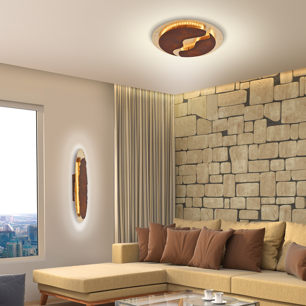 LED-Deckenleuchte Nevis Lava I - Stahl - 1-flammig - Durchmesser: 50 cm