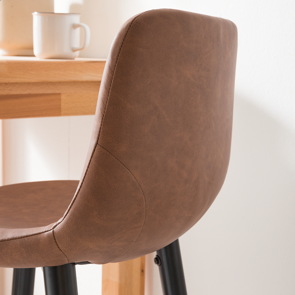 Barstuhl Pohang (2er-Set) - Kunstleder / Metall - Braun / Schwarz