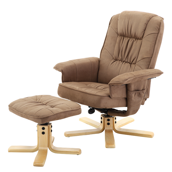 Relaxsessel Canillo mit Hocker - Antiklederlook - Nougat