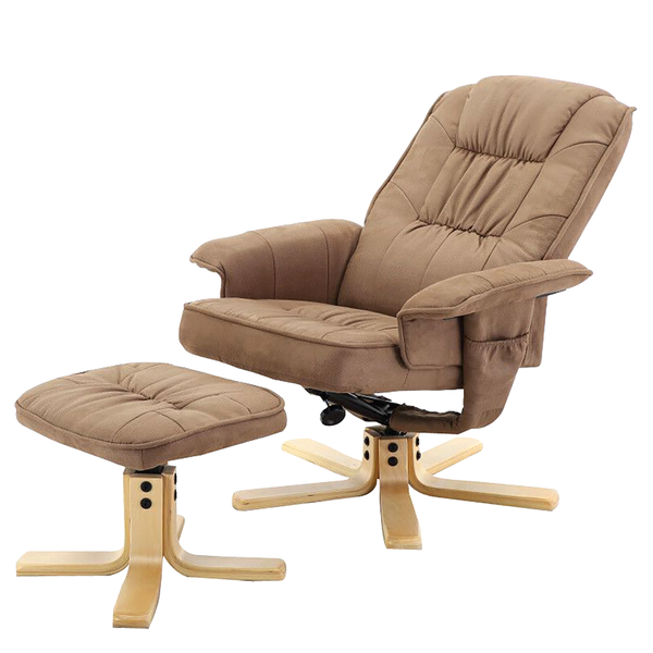 Relaxsessel Canillo mit Hocker - Antiklederlook - Nougat