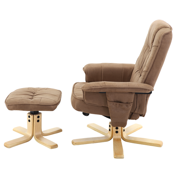Relaxsessel Canillo mit Hocker - Antiklederlook - Nougat