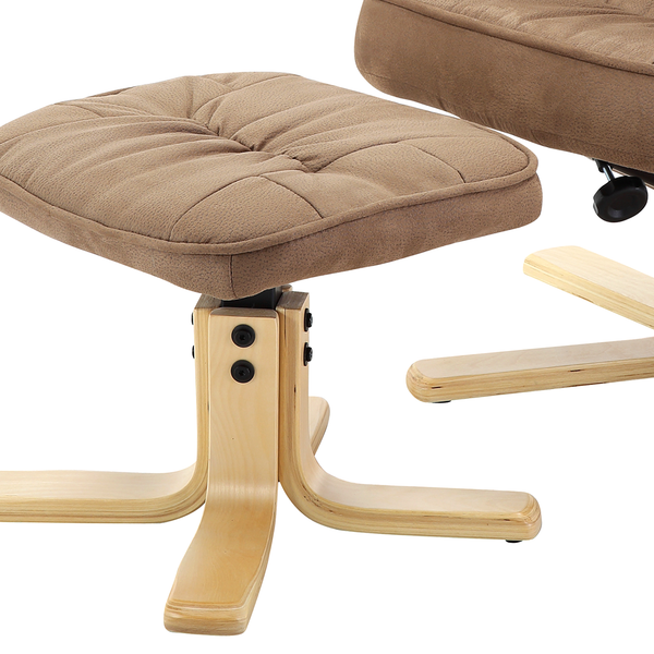 Relaxsessel Canillo mit Hocker - Antiklederlook - Nougat