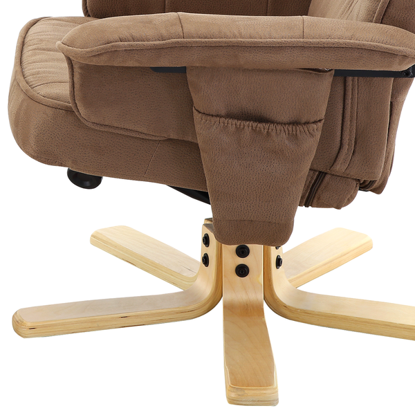 Relaxsessel Canillo mit Hocker - Antiklederlook - Nougat