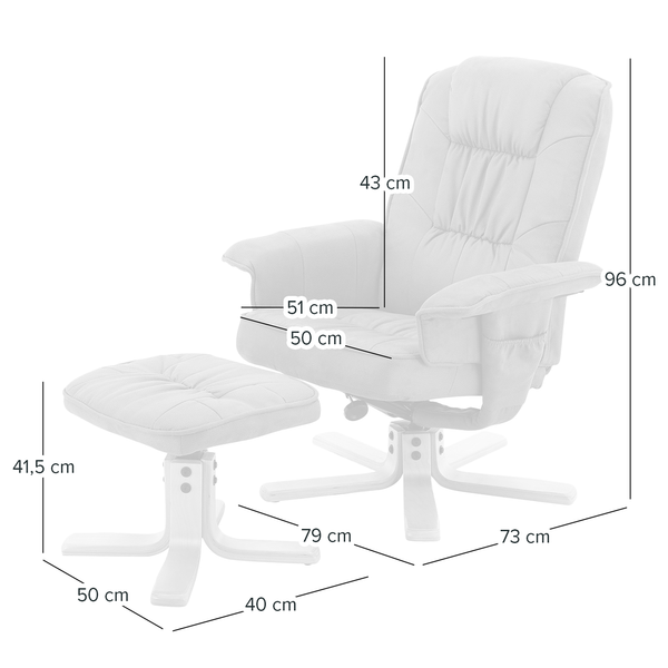 Relaxsessel Canillo mit Hocker - Antiklederlook - Nougat