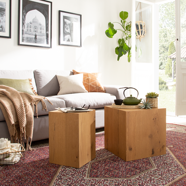 Beistelltisch Cubus III - Echtholzfurnier - Eiche