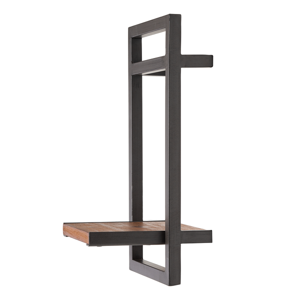 Wandregal MANCHESTER - Akazie massiv / Metall - Akazie / Anthrazit - 22 x 40 cm
