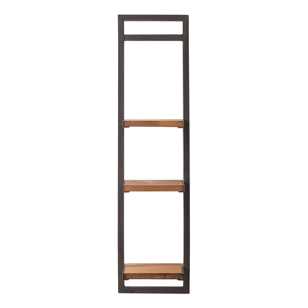 Wandregal MANCHESTER - Akazie massiv / Metall - Akazie / Anthrazit - 22 x 85 cm