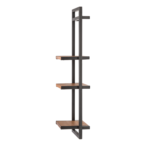 Wandregal MANCHESTER - Akazie massiv / Metall - Akazie / Anthrazit - 22 x 85 cm
