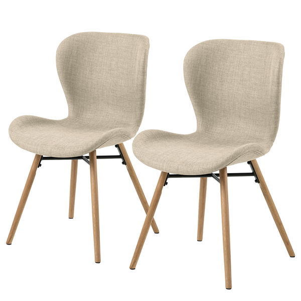 Polsterstuhl LIVARAS - Webstoff Radis: Creme - Buche Hell