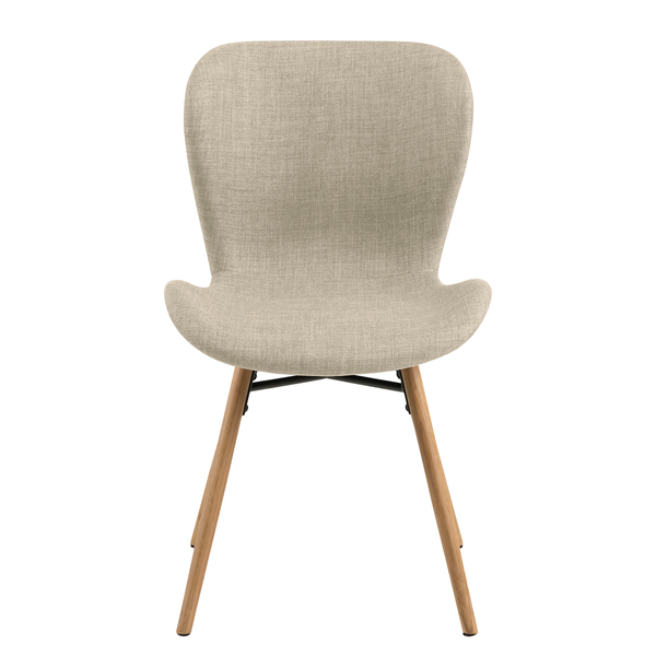 Polsterstuhl LIVARAS - Webstoff Radis: Creme - Buche Hell