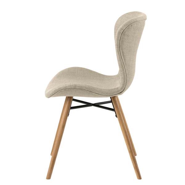 Polsterstuhl LIVARAS - Webstoff Radis: Creme - Buche Hell
