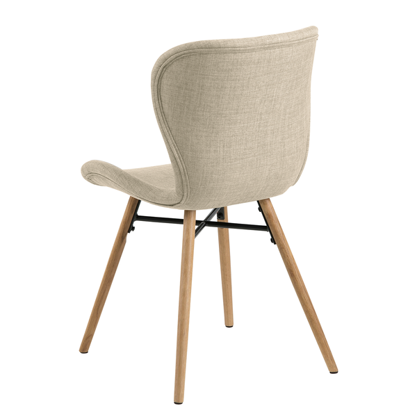 Polsterstuhl LIVARAS - Webstoff Radis: Creme - Buche Hell