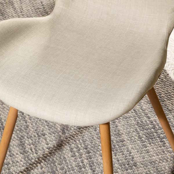 Polsterstuhl LIVARAS - Webstoff Radis: Creme - Buche Hell
