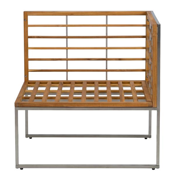 Loungeecke TEAKLINE - Webstoff / Teak massiv - Hellgrau