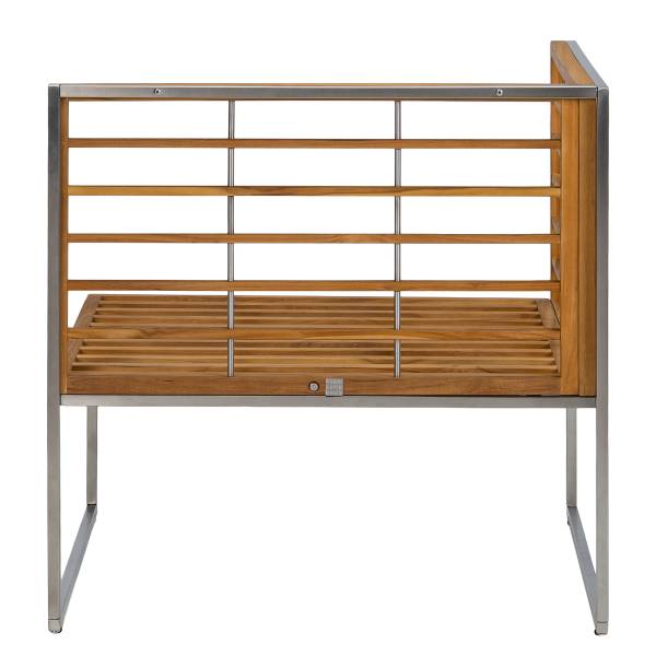 Loungeecke TEAKLINE - Webstoff / Teak massiv - Hellgrau