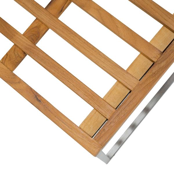 Loungeecke TEAKLINE - Webstoff / Teak massiv - Hellgrau