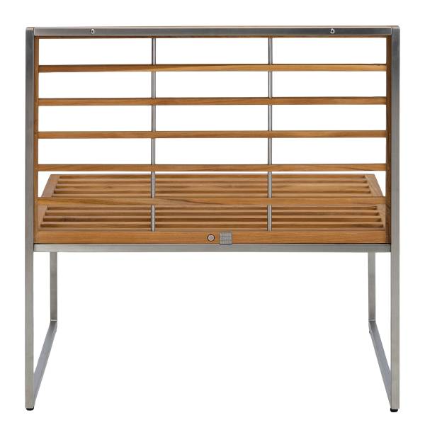 Loungesessel TEAKLINE - Webstoff / Teak massiv - Hellgrau