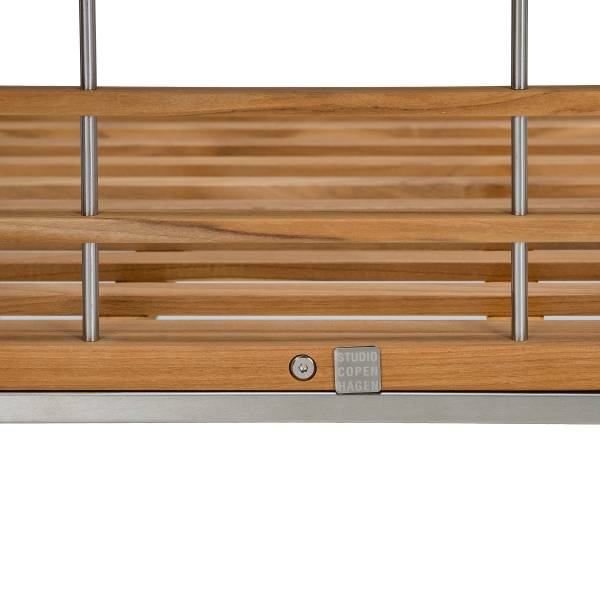 Loungesessel TEAKLINE - Webstoff / Teak massiv - Hellgrau