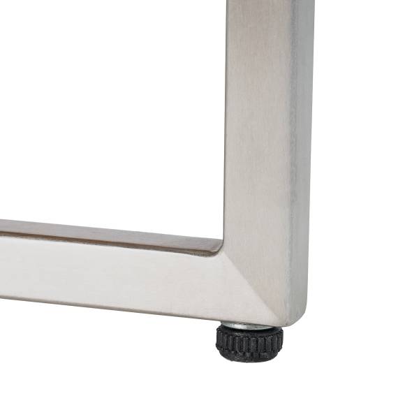 Loungehocker TEAKLINE - Webstoff / Teak massiv - Hellgrau