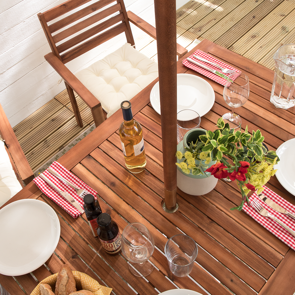 Sitzkissen Garden Basic (4er-Set) - Webstoff - Weiß