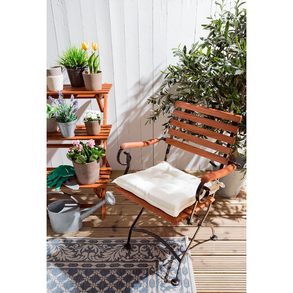 Sitzkissen Garden Basic (4er-Set) - Webstoff - Weiß