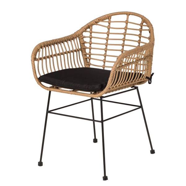 Gartenstuhl KALO 2er-Set - Polyrattan / Stahl - Braun