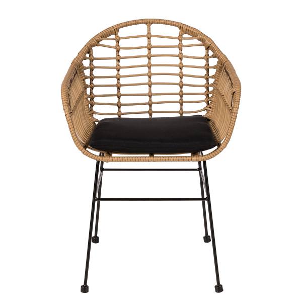 Gartenstuhl KALO 2er-Set - Polyrattan / Stahl - Braun