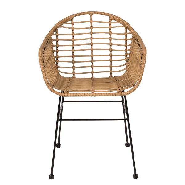 Gartenstuhl KALO 2er-Set - Polyrattan / Stahl - Braun