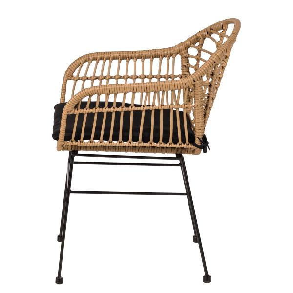 Gartenstuhl KALO 2er-Set - Polyrattan / Stahl - Braun