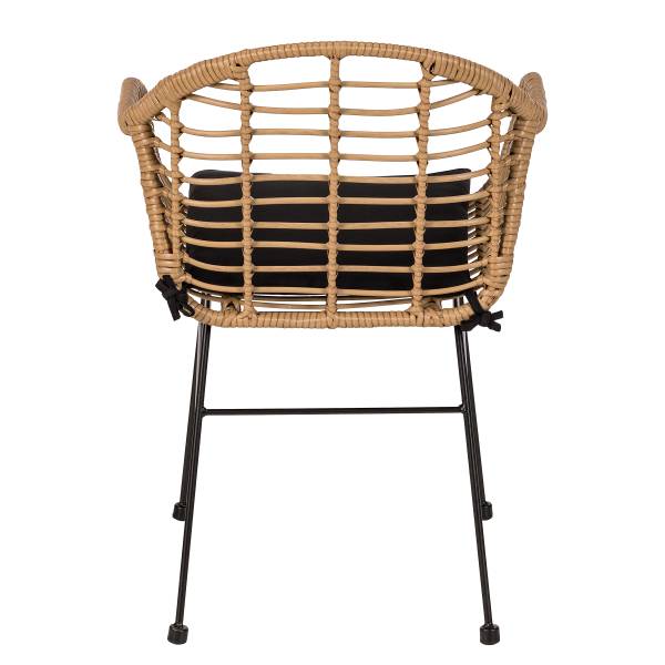 Gartenstuhl KALO 2er-Set - Polyrattan / Stahl - Braun