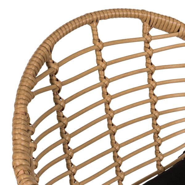 Gartenstuhl KALO 2er-Set - Polyrattan / Stahl - Braun