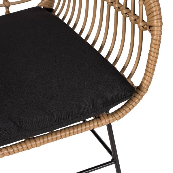 Gartenstuhl KALO 2er-Set - Polyrattan / Stahl - Braun