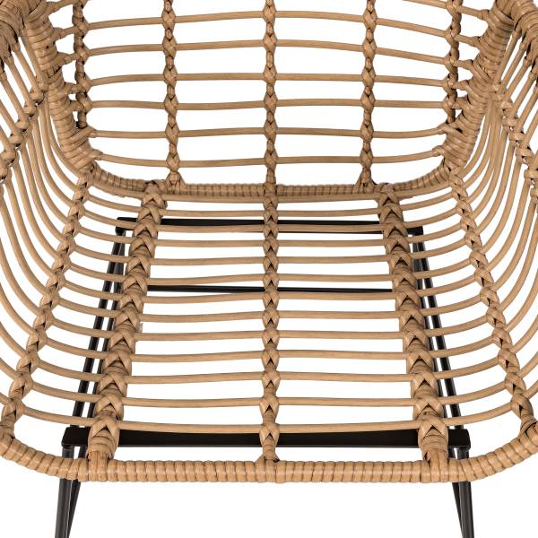 Gartenstuhl KALO 2er-Set - Polyrattan / Stahl - Braun