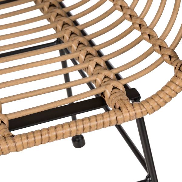 Gartenstuhl KALO 2er-Set - Polyrattan / Stahl - Braun