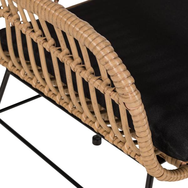 Gartenstuhl KALO 2er-Set - Polyrattan / Stahl - Braun