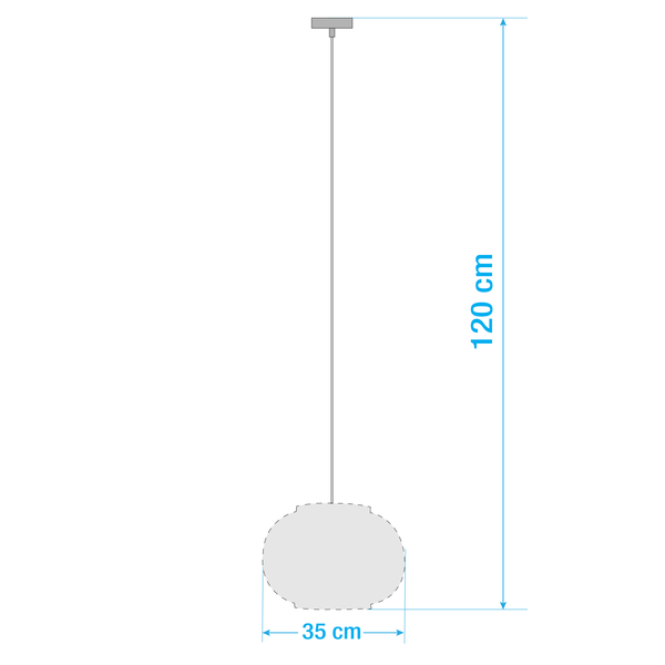 Pendelleuchte Himo II - Bambus / Webstoff - 1-flammig