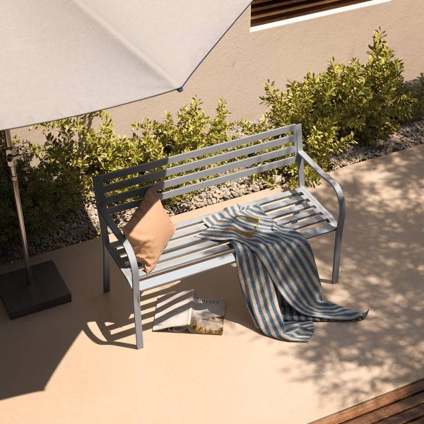 Gartenbank Sophy - Stahl - Silber