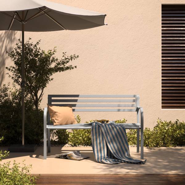 Gartenbank Sophy - Stahl - Silber