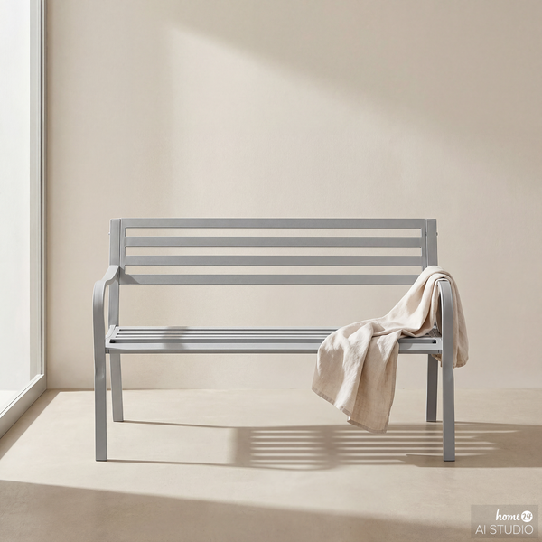 Gartenbank Sophy - Stahl - Silber